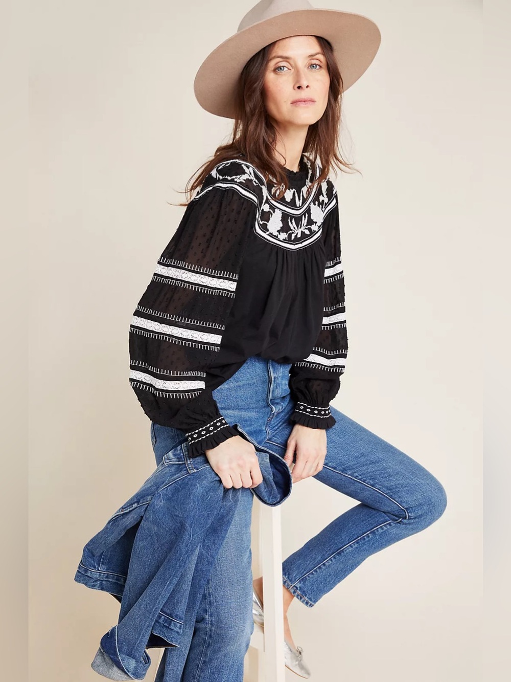 ANTHROPOLOGIE Maeve Winona Lace Tops - XL